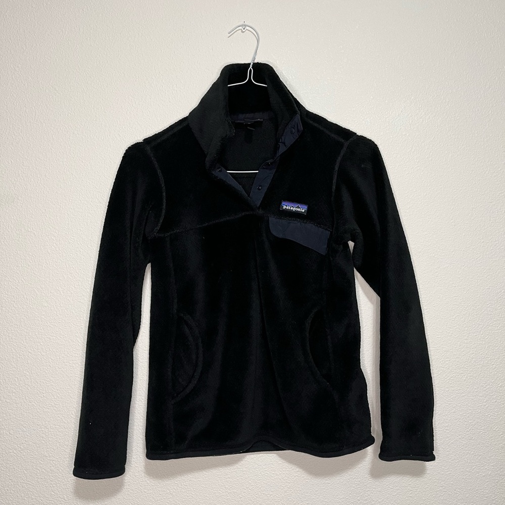 X PATAGONIA Retool Black Fleece Snap T Pullover Size XS